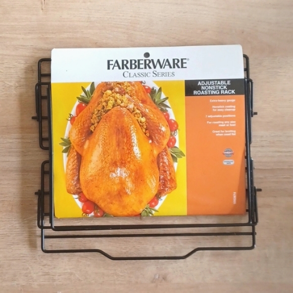 Farberware | Kitchen | New Farberware Adjustable Nonstick Roasting Rack ...